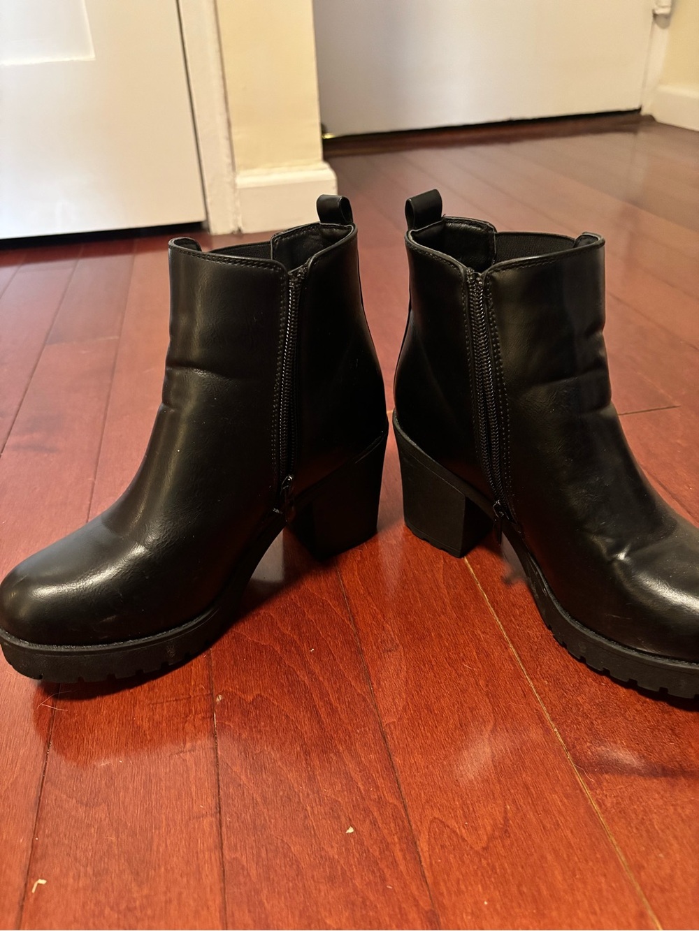 Black Women's Chunky Heel Ankle Boots